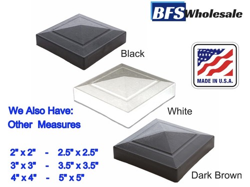 Kunststoff ZAUN PFOSTEN KAPPE 4 x 4 Zoll, 16 Stk. Farbe Schwarz, Made in USA - Bild 5 von 7