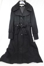 Nwt Laundry By Design Blackbelted Woolblend Vintage Look Longtrench Coatsz 4-b78