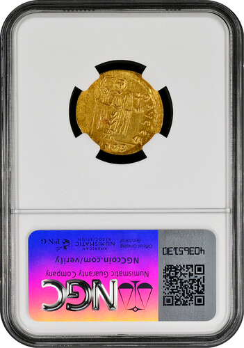 Maur. Tiberio, AD 582-602 IMPERIO BIZANTINO AV Solidus Ch AU 3/5 3/5 - Imagen 5 de 5