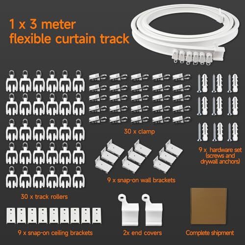 9.8FT Flexible Bendable Ceiling Curtain Track,Curved Slide Rail Curtain Rod - Picture 7 of 7