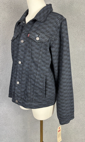 Levi's Unisex Grade School Youth Laser Printed Trucker Jacket Gray Large NWT's. - Picture 4 of 10
