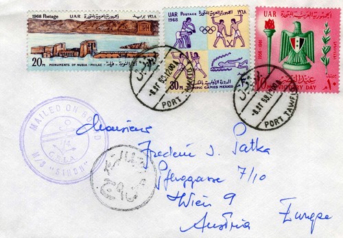 Bittersee Brief UNEF Ägypten 1969 Suezkanal Blockade MS Sihon