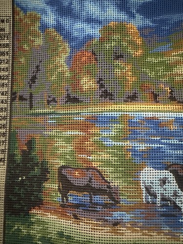 needlepoint Tapestry Gobelin Canvas Only Collection D Art Lake 50x60 Cm - Picture 2 of 4