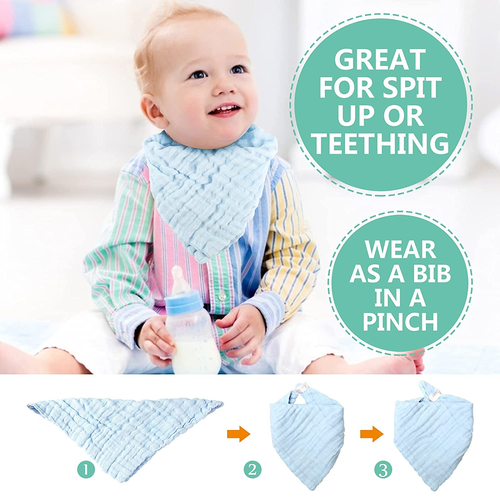 Soft Newborn Essentials - Muslin Washcloths & Towels for Sensitive Skin - 10 Pac - Picture 3 of 12