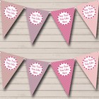 Party Banner Bunting Shades Of Pink Check Personalised Birthday