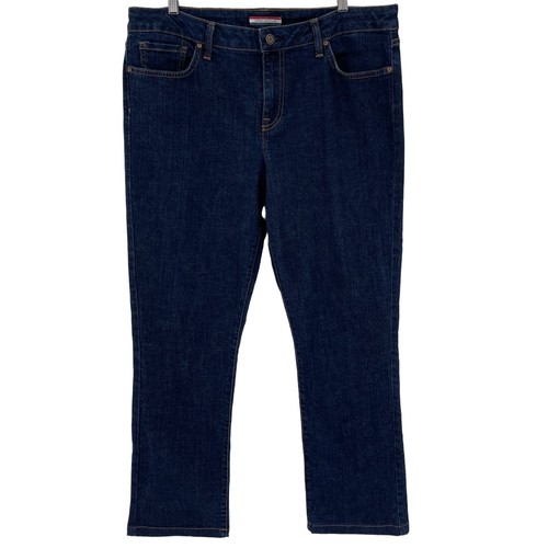 Tommy Hilfiger Straight Leg Jeans Dark Wash Stretch High Rise Damengröße 12 - Bild 1 von 9