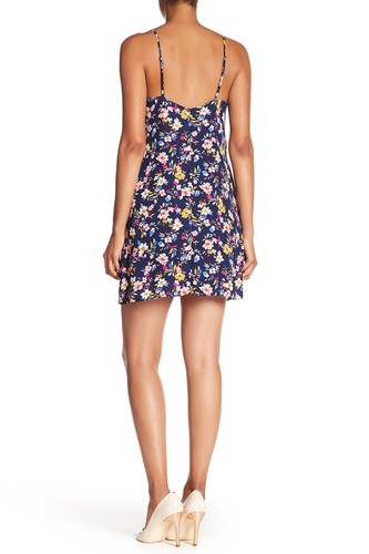 NSR 157721 Women's Cara Floral Slip Dress Spaghetti Strap Navy/Ivory Sz. Medium - Picture 3 of 3