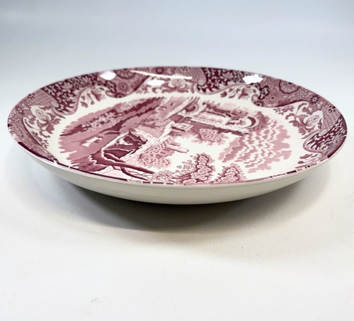 Spode Red Serving Pasta Bowl Platter England Italian C1816-A4 Shallow 12" Bowl - Picture 4 of 5