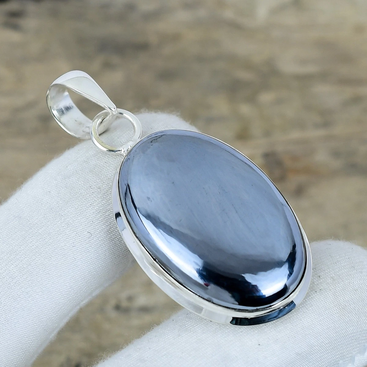 Collana con ciondolo Boho in argento ametista, ciondolo con pietra