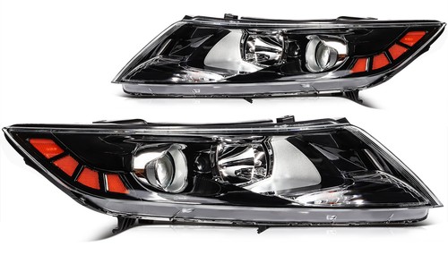 Black Housing Headlights Assembly For 2011-2013 Kia Optima Left Right Pair - Picture 4 of 8