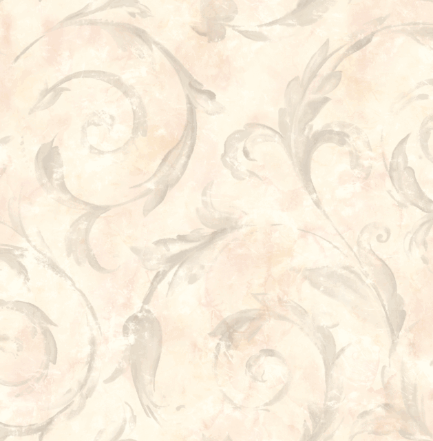 Victorian Damask Wallpaper Pink Silver Cream Vintage ...