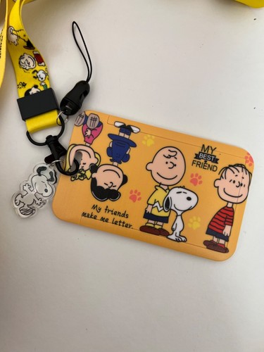 Carino Retro 60 anni '70 Snoopy ID Lucy Cinturino Colletto PORTA CARTE Borsa - Foto 6 di 16