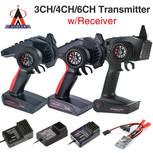 AUSTAR RC Transmitter Receiver 2.4G 3CH 4CH 6CH Kit for RC 1/10 1/8 Car AUSTAR RC Transmitter Receiver 2.4G 3CH 4CH 6CH Kit for RC 1/10 1/8 Car