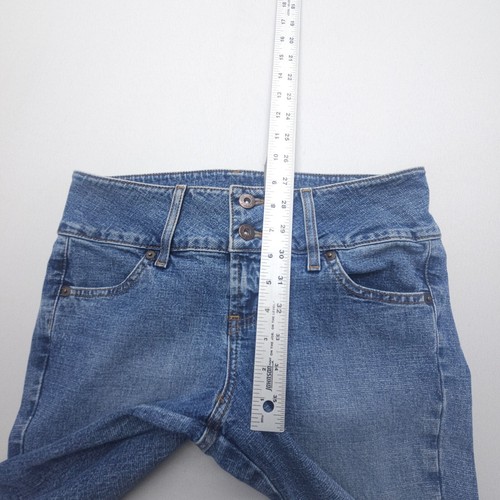 LEI Low Rise Boot Crop / Capri Jeans Juniors Size 9 Dark Wash Retro Y2K 90s Boho - Picture 5 of 10
