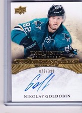 15-16 2015-16 UD EXQUISITE NIKOLAY GOLDOBIN AUTOGRAPH ROOKIE /399 ERS-NG SHARKS