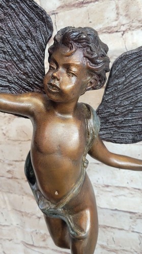 Signed Moreau Valentine Cupid Eros Art Sculpture Statue Bronze Decor Gift Satue - 第 8/10 張圖片
