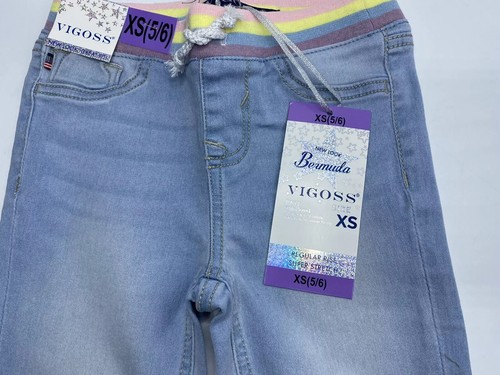 Girls Size XS(5/6) Vigoss Super Stretch Bermuda Shorts Knit Waistband Blue New - 第 1/4 張圖片