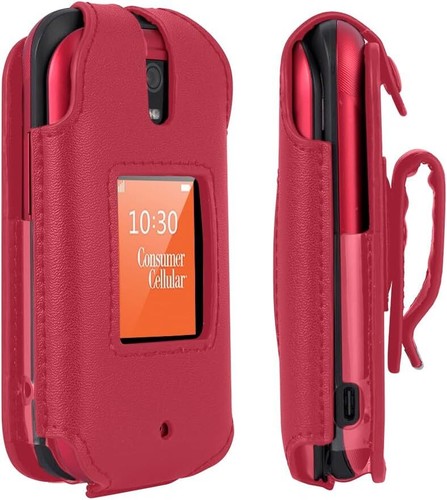 Leather Case for Consumer Cellular Iris Flip Phone Sh3320 (2023)