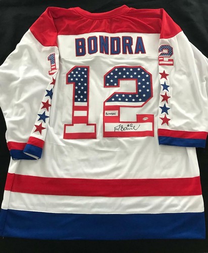 Peter Bondra Autographed Patriotic Jersey Bonzai Inscription Washington Capitals - Picture 3 of 6