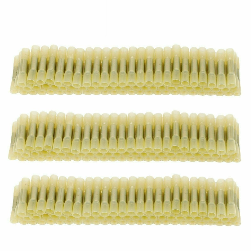 100PCS Heat Shrink Butt Wire Splice Seal Connectors Crimp Terminals 12-10 AWG @