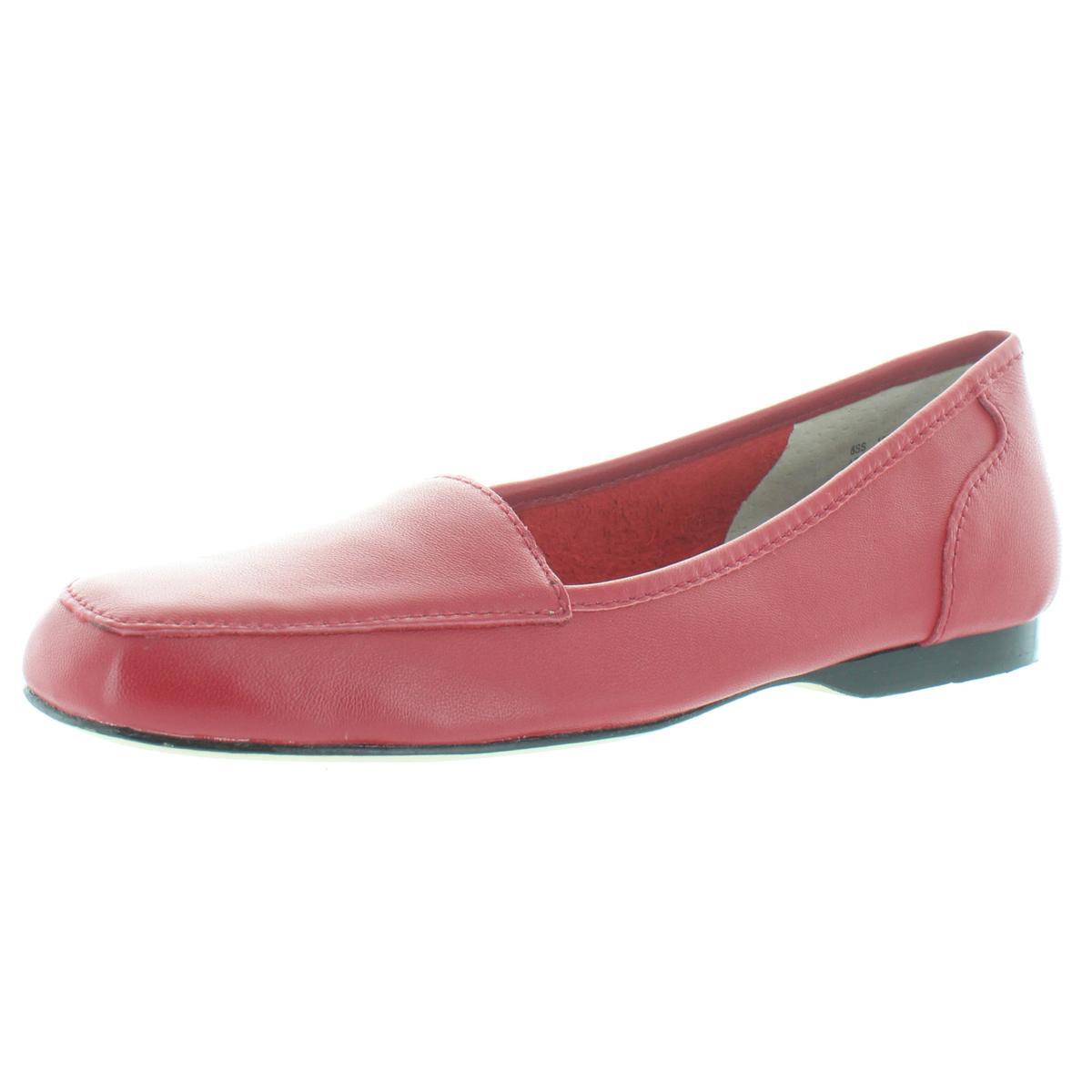 Array Womens Freedom  Red Leather Loafers Shoes 10 Narrow (AA,N) BHFO 9951