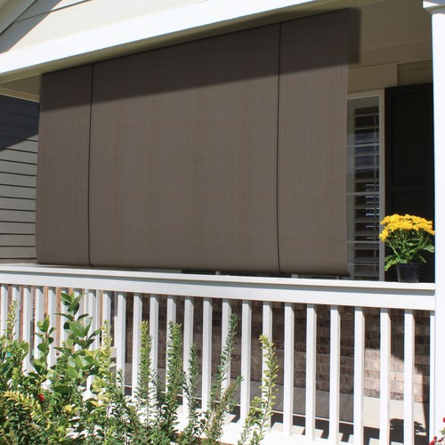 Brown Roll up Shade Roller Curtain For Patio Porch Pergola Balcony Yard Outdoor - Picture 9 of 10