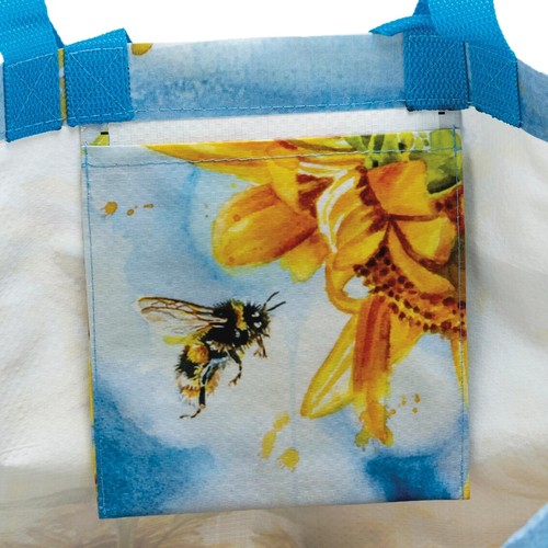 Sunflower Fields Reusable Shopper Tote Primitives by Kathy 5.8 x 15.5 x 15.3 - Picture 2 of 2