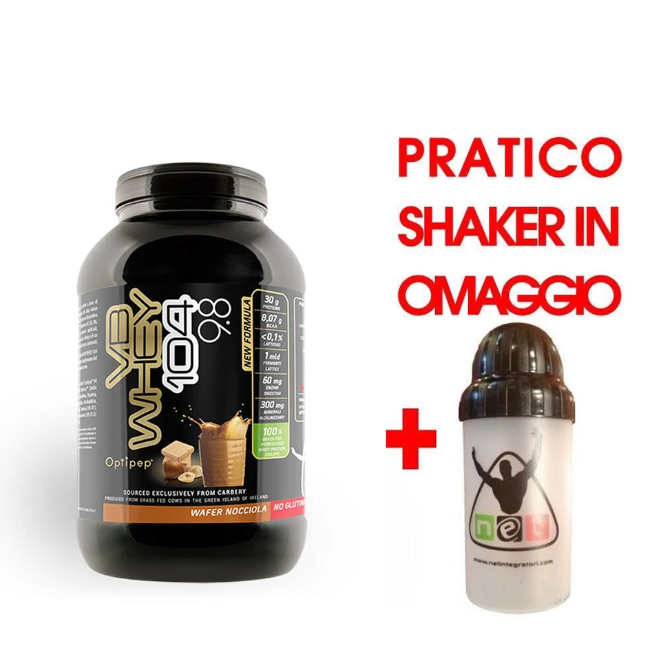 Net Integratori VB Whey 104 9.8 Proteine isolate Idrolizzate 900g + SHAKER OMAGG