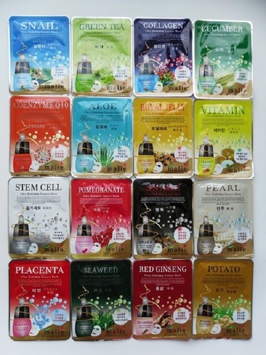 16pcs Malie Face Mask Packs Sheet 16kinds SET Moisture Elastic Nourish Cosmetic - Picture 1 of 6
