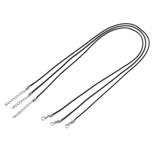 100pcs Black Waxed Jewerly Necklace Cord Bracelet Making Adjustable Chain 16" - Picture 6 of 12