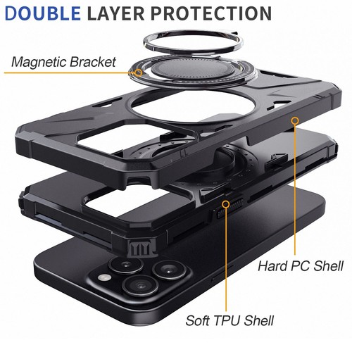 For iPhone 13/13 Pro/Pro Max Heavy Duty Ring Stand Case Cover / Screen Protector - Picture 15 of 25