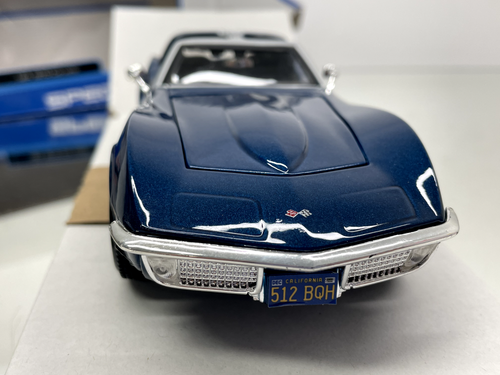 MAISTO 31202 CHEVROLET CORVETTE C3 STINGRAY 1970 -BLUE MET. 1:24- GOOD IN BOX - Imagen 6 de 7