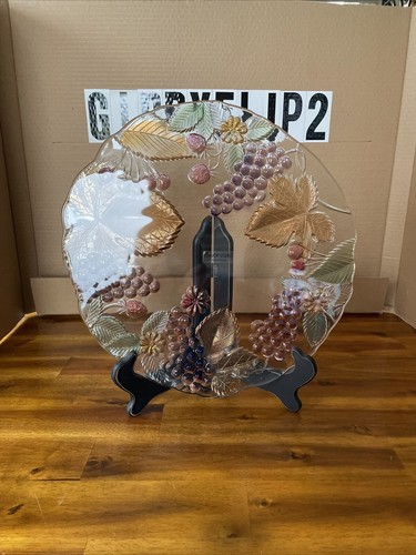 SAVOIR VIVRE CRYSTAL SERVING PLATTER JAPAN FESTIVE HOLIDAY.