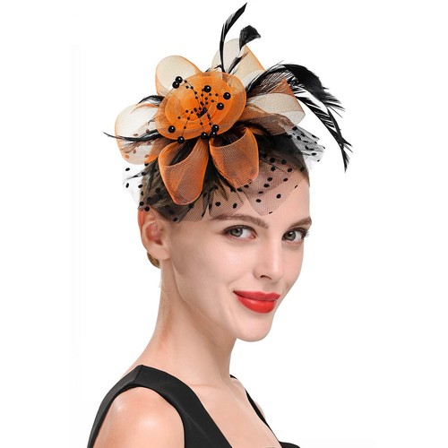 Women Cocktail Party Fascinator Hat Wedding Church Kentucky Derby Formal Mesh - Picture 28 of 34