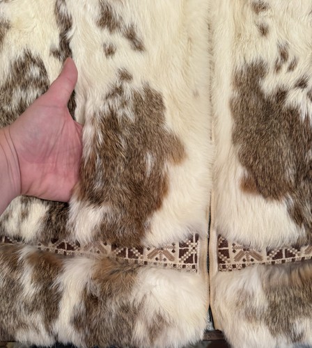 Vintage Alaska Rabbit Fur Coat Jacket Eskimo Parka Kuspuk Style SOFT Hooded READ - Picture 10 of 19