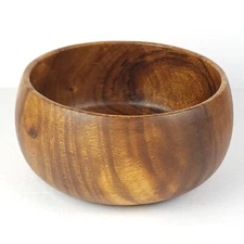 Vintage Monkey Pod Wooden Salad Bowl Vintage Carved MCM Style Monkeypod 8"W