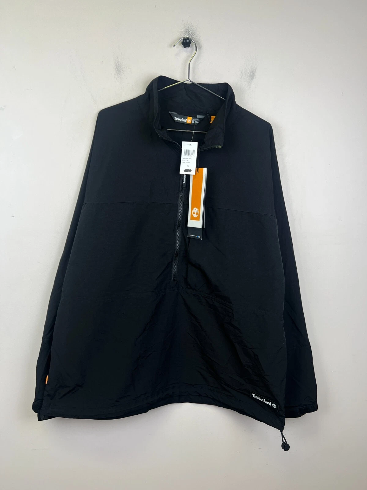 Timberland Windbreaker Pullover Jacket XL Black Trail Series Waterproof New