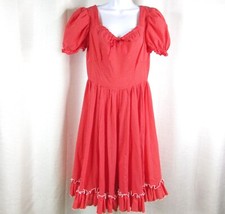 Homemade Dress Full Circle Size S Ruffles Western Picnic Costume Square Dance