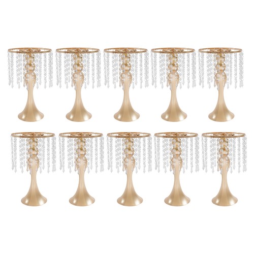 10* 13.77in High Flower Stands Crystal Flower Vase Flower Bouquets Dress Stand - Picture 3 of 12