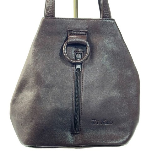 DI KALO Handtasche Leder braun modische Armtasche Knopfverschluss - Bild 9 von 9