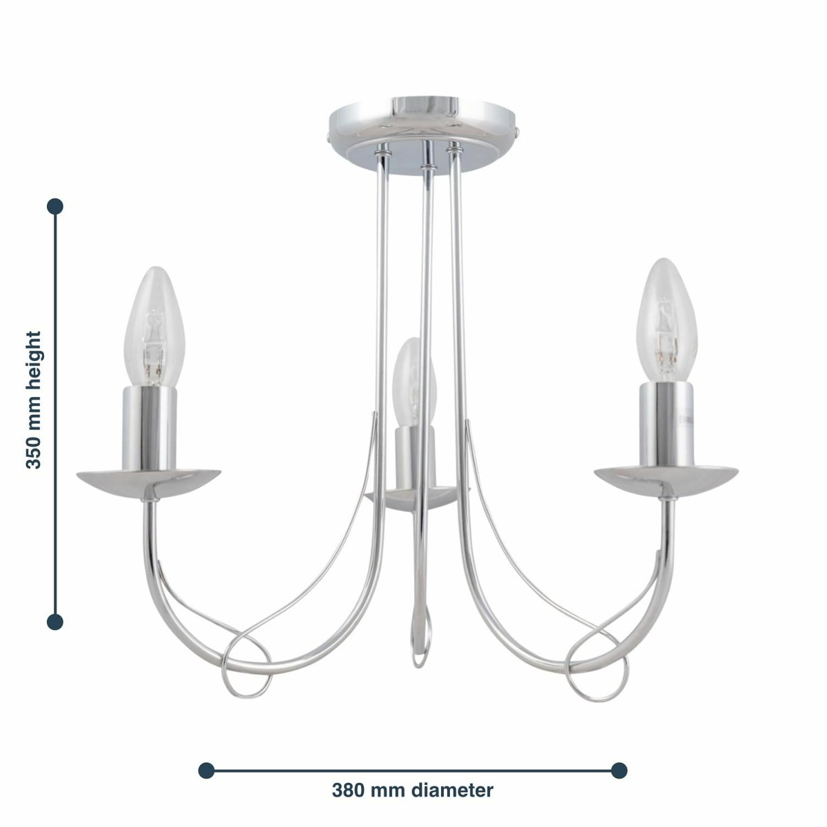 Modern Classic Polished Chrome 3 Ceiling Light Fitting Chandelier Bedroom Lounge