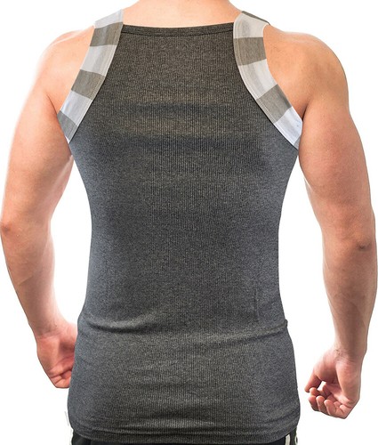 Different Touch 2 Pack Men Square Cut G-unit Style Tone Trim Tank Top A-shirts - Picture 3 of 9
