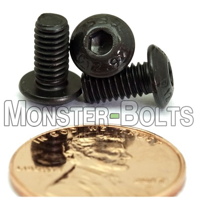 M6-1.0 x 45mm Button Head Socket Caps Screws 12.9 Alloy Steel Blk Ox ISO 7380