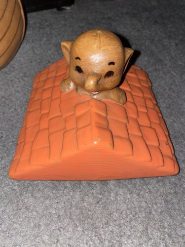 Rare Vintage Orange Twin Winton 1960s Noah’s Ark Boat Animals Cookie Jar Ceramic - Picture 2 of 7