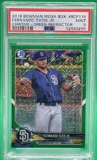 2018 Bowman Chrome Mega Box Fernando Tatis Jr. GREEN REFRACTOR /99 PSA 9 LOW POP