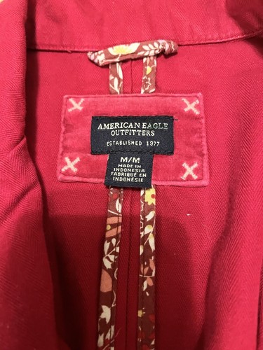 American Eagle Dark Pink Long Sleeve Button Up Blazer Size Medium - Picture 3 of 8
