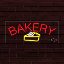 BRAND NEW "BAKERY" 30x12X1 INCH w/LOGO LED FLEX INDOOR SIGN 30015