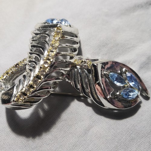 Rare Vintage Coro Ice Blue Crystal Rhinestones Silver Tone - Picture 4 of 19
