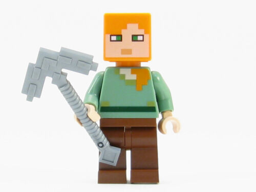 LEGO Minecraft Minifigure Alex Minifig with Iron Pickaxe - Picture 1 of 2