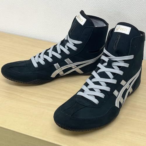 ASICS ボクシングシューズ ブラック/シルバー Asics Boxing/Wrestling Shoes A506 Black x Silver x Black US8